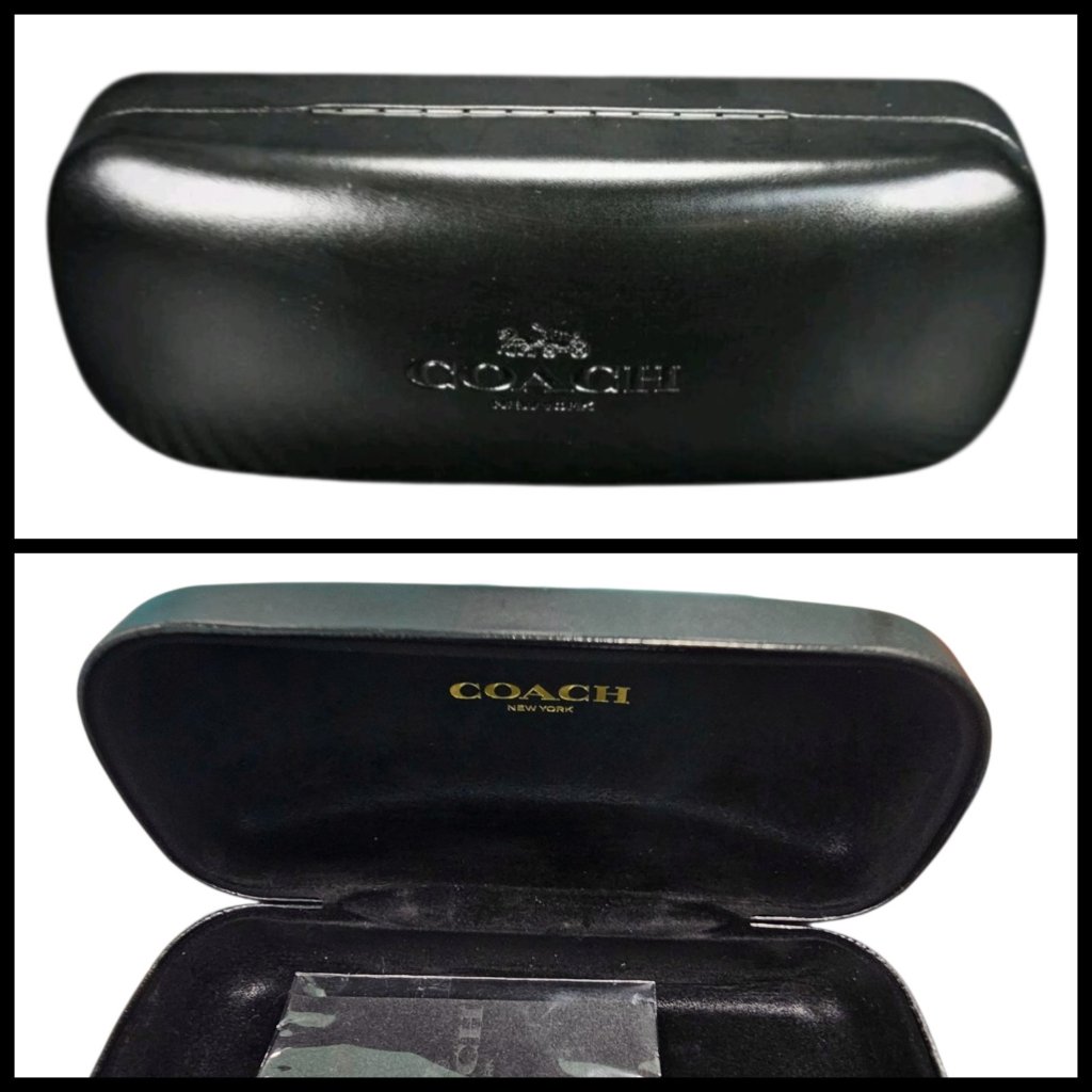 Coach Black Sunglasses Eyeglass Case Hard Clamshell With Cleaning Cloth